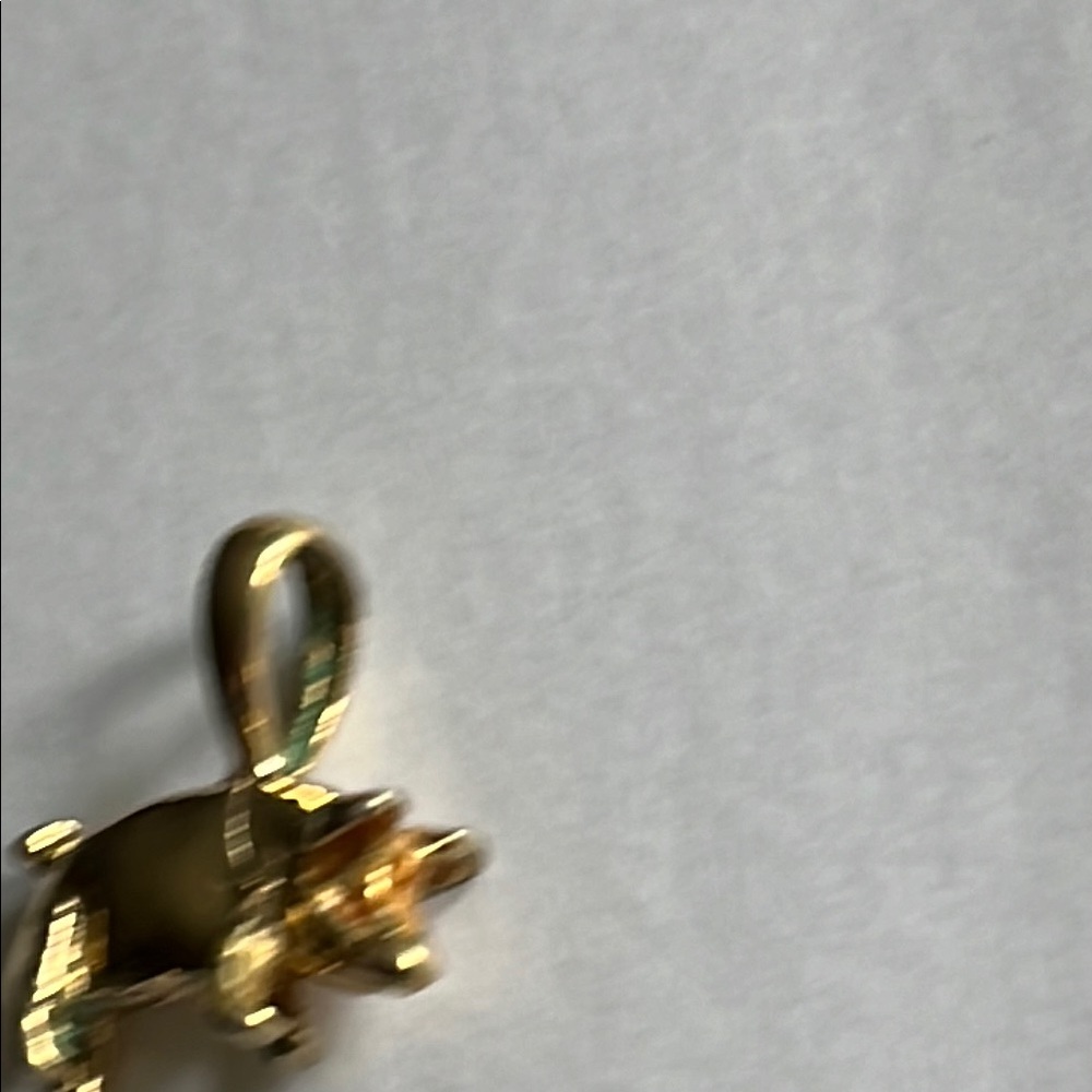 Vintage 14k Gold plated Pig Pendant Charm - Picture 6 of 6